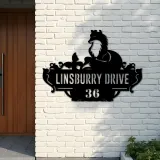 Custom Metal Cute Fox Wild animal wildlife Metal Address Sign, House number, Outdoor Number Signage, Yard Sign Address Plate