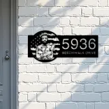 Custom Metal Chef cook cooking US flag Metal Address Sign, House number, Outdoor Number Signage, Yard Sign Address Plate