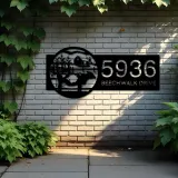 Custom Metal Cow Farm house Ranch Metal Address Sign, House number, Outdoor Number Signage, Yard Sign Address Plate