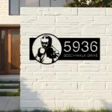 Custom Metal Boxing fighter boxer Metal Address Sign, House number, Outdoor Number Signage, Yard Sign Address Plate001
