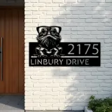 Custom Metal Bearded Dragon Metal Address Sign, House number, Outdoor Number Signage, Yard Sign Address Plate