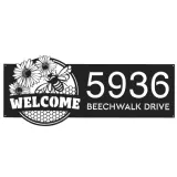 Custom Metal Bee hive honeycomb farmhouse Farm Ranch Metal Address Sign, House number, Outdoor Number Signage, Yard Sign Address Plate