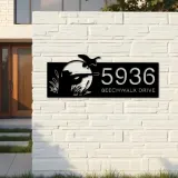Custom Metal Duck hunting Metal Address Sign, House number, Outdoor Number Signage, Yard Sign Address Plate