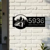 Custom Metal Mountain bike biker MTB Metal Address Sign, House number, Outdoor Number Signage, Yard Sign Address Plate