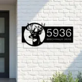 Custom Metal Deer head Metal Address Sign, House number, Outdoor Number Signage, Yard Sign Address Plate
