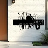 Custom Metal Teacher Back to school learning tools Metal Address Sign, House number, Outdoor Number Signage, Yard Sign Address Plate