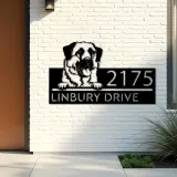 Custom Metal Anatolian Shepherd dog Puppy Metal Address Sign House number Hanging Address Plaque Yard Sign Outdoor decor