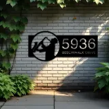 Custom Metal Jazz player musician Metal Address Sign, House number, Outdoor Number Signage, Yard Sign Address Plate