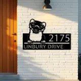 Custom Metal Peeking Ferret Wild animal wildlife Metal Address Sign, House number, Outdoor Number Signage, Yard Sign Address Plate
