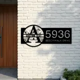 Custom Metal Family name Split Letter Monogram Metal Address Sign, House number, Outdoor Number Signage, Yard Sign Address Plate