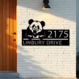 Custom Metal Peeking Panda Wild animal wildlife Metal Address Sign, House number, Outdoor Number Signage, Yard Sign Address Plate