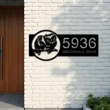 Custom Metal Cute Owls couple Metal Address Sign, House number, Outdoor Number Signage, Yard Sign Address Plate