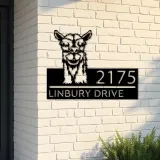 Custom Metal Peeking Llama farm animal ranch Metal Address Sign, House number, Outdoor Number Signage, Yard Sign Address Plate