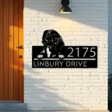 Custom Metal Dachshund dog Puppy Metal Address Sign House number Hanging Address Plaque Yard Sign Outdoor decor