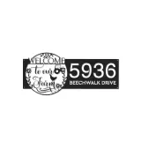 Custom Metal Welcome to our farm Metal Address Sign, House number, Outdoor Number Signage, Yard Sign Address Plate