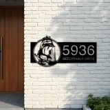Custom Metal Ship with rope sea adventure Metal Address Sign, House number, Outdoor Number Signage, Yard Sign Address Plate