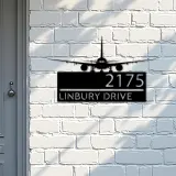 Custom Metal Airplane Aircraft pilot Metal Address Sign, House number, Outdoor Number Signage, Yard Sign Address Plate