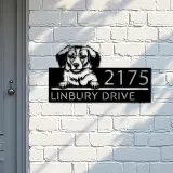 Custom Metal Kooikerhondje dog Puppy Metal Address Sign House number Hanging Address Plaque Yard Sign Outdoor decor