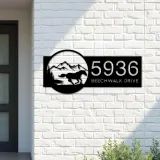 Custom Metal Horse running scene Metal Address Sign, House number, Outdoor Number Signage, Yard Sign Address Plate