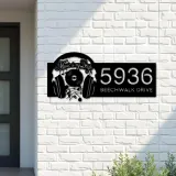 Custom Metal Music is my life headset Metal Address Sign Custom House number Hanging Address Plaque Yard Sign Outdoor