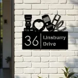Custom Metal Love Photography Camera Photographer Metal Address Sign, House number, Outdoor Number Signage, Yard Sign Address Plate