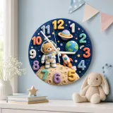 Astronaut Teddy Bear Kids Room Wall Clock