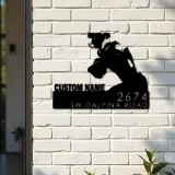 Custom Metal Football Player Custom Name Metal Address Sign, House number, Outdoor Number Signage, Yard Sign Address Plate