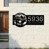 Custom Metal Cow Farm house Ranch Metal Address Sign, House number, Outdoor Number Signage, Yard Sign Address Plate