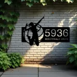 Custom Metal Volleyball player Metal Address Sign, House number, Outdoor Number Signage, Yard Sign Address Plate