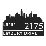 Custom Metal Omaha city skyline Metal Address Sign Hanging Address Plaque house number Yard Outdoor Sign