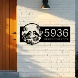 Custom Metal Bird couple Metal Address Sign, House number, Outdoor Number Signage, Yard Sign Address Plate001