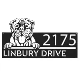 Custom Metal Mastiff dog Cute puppy Metal Address Sign House number Hanging Address Plaque Yard Sign Outdoor decor