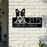 Custom Metal Blue heeler dog cute puppy Metal Address Sign House number Hanging Address Plaque Yard Sign Outdoor decor