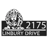 Custom Metal English Springer Spaniel dog Puppy Metal Address Sign House number Hanging Address Plaque Yard Sign Outdoor decor
