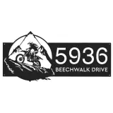 Custom Metal Dirtbike motocross biker Metal Address Sign, House number, Outdoor Number Signage, Yard Sign Address Plate