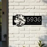 Custom Metal Finches bird on tree branch Metal Address Sign Custom Hanging Address Plaque House number Yard Sign Outdoor Sign