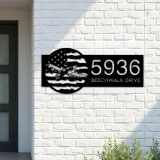 Custom Metal A 10 airplane US flag Metal Address Sign House number Hanging Address Plaque Yard Sign Outdoor