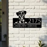 Custom Metal Dalmatian dog Puppy Metal Address Sign House number Hanging Address Plaque Yard Sign Outdoor decor