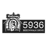 Custom Metal Border Collie dog puppy welcome Metal Address Sign, House number, Outdoor Number Signage, Yard Sign Address Plate