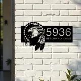 Custom Metal Eagle american flag Patriotic Metal Address Sign, House number, Outdoor Number Signage, Yard Sign Address Plate