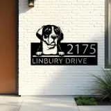 Custom Metal Great swiss mountain dog Puppy Metal Address Sign House number Hanging Address Plaque Yard Sign Outdoor decor