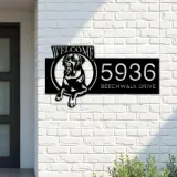 Custom Metal Cane Corso dog cute puppy welcome Metal Address Sign House number Hanging Address Plaque Yard Sign Outdoor decor