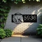 Custom Metal Polar Bear Wild animal wildlife Metal Address Sign, House number, Outdoor Number Signage, Yard Sign Address Plate