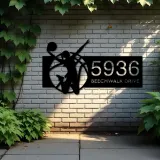 Custom Metal Female girl basketball player Metal Address Sign, House number, Outdoor Number Signage, Yard Sign Address Plate