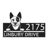 Custom Metal Australian Cattle dog Puppy Metal Address Sign House number Hanging Address Plaque Yard Sign Outdoor decor