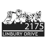 Custom Metal Goat pig chicken rabbit farm animals ranch Metal Address Sign, House number, Outdoor Number Signage, Yard Sign Address Plate