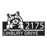 Custom Metal Peeking Raccoon Wild animal wildlife Metal Address Sign, House number, Outdoor Number Signage, Yard Sign Address Plate