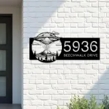 Custom Metal UFO Spaceship Metal Address Sign, House number, Outdoor Number Signage, Yard Sign Address Plate