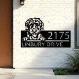 Custom Metal Irish Wolfhound dog Cute puppy Metal Address Sign House number Hanging Address Plaque Yard Sign Outdoor decor