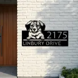 Custom Metal Kooikerhondje dog Puppy Metal Address Sign House number Hanging Address Plaque Yard Sign Outdoor decor